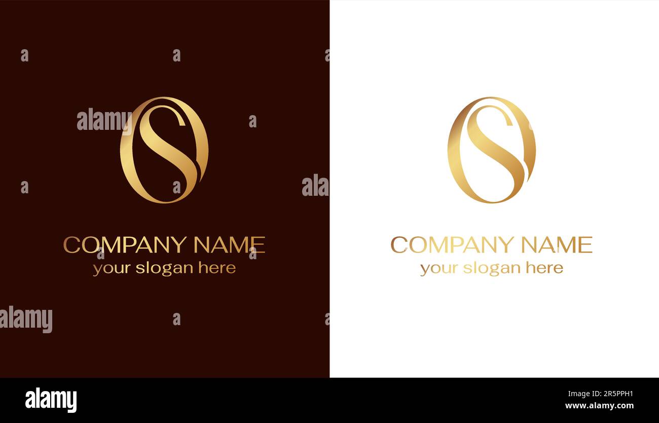OS logo or SO monogram. OS letter logo template elements. personal ...