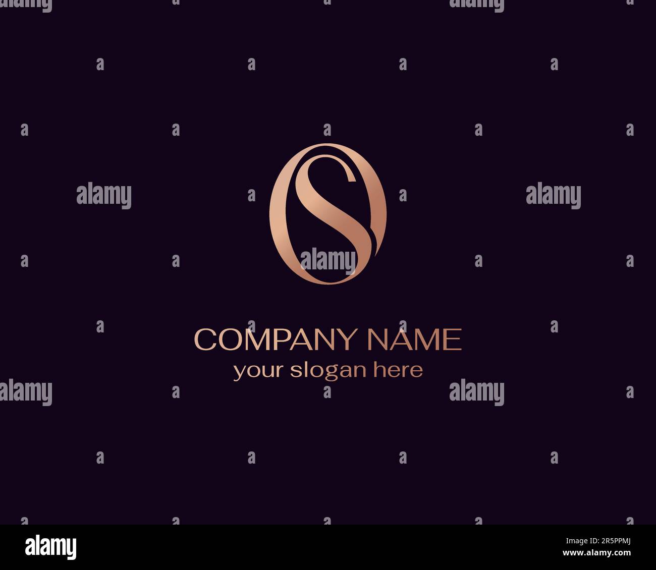 OS logo or SO monogram. OS letter logo template elements. personal ...