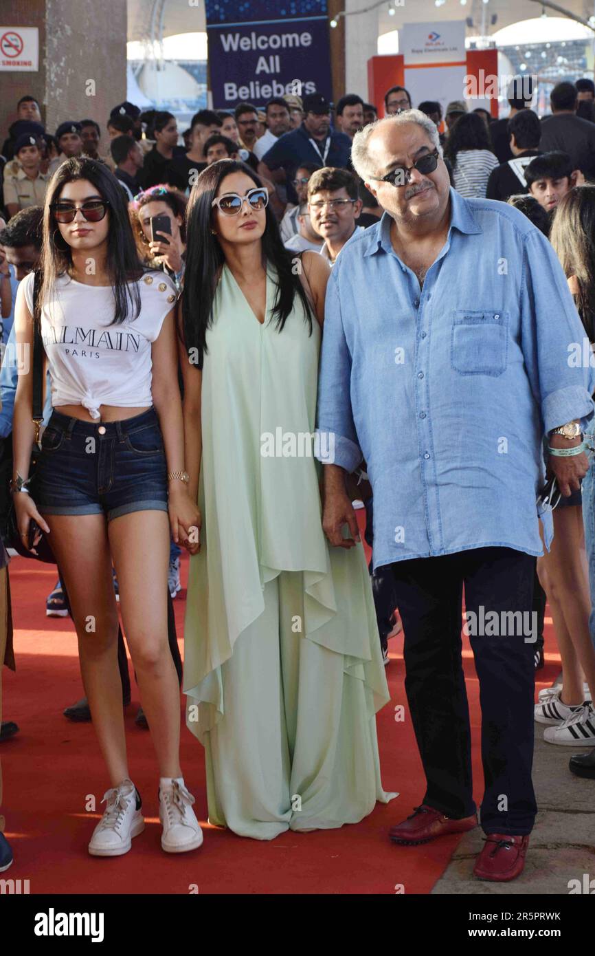 Sridevi, Indian actress, wife, husband, Boney Kapoor, daughter, Khushi Kapoor, red carpet, music concert, Mumbai, India, 10 May 2017 Stock Photo