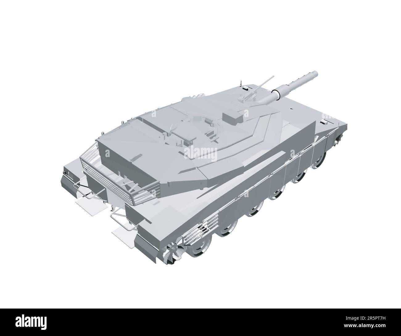 Isolated vector image for military concepts. Military tank. Military equipment. Blueprint of