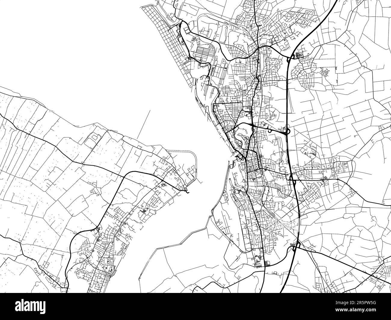 Vector road map of the city of Bremerhaven in Germany on a white ...