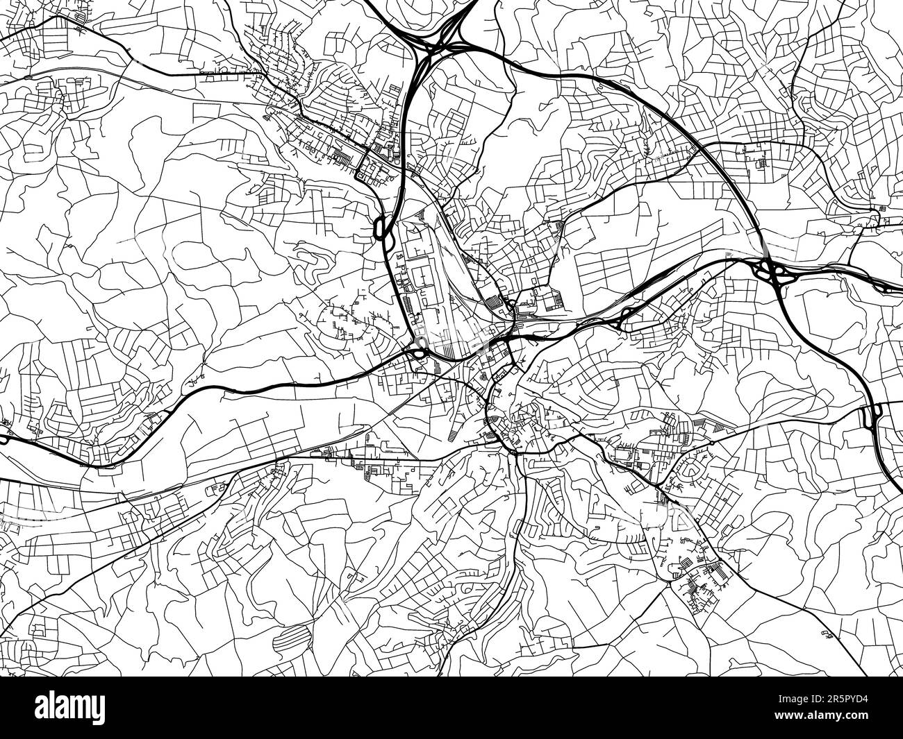 Road map of the city of Wetzlar in Germany on a white background Stock ...