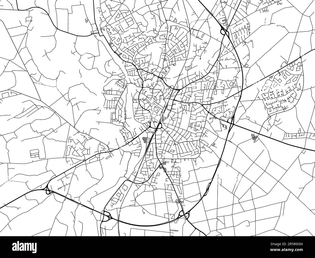 Vector road map of the city of Lingen in Germany on a white background ...