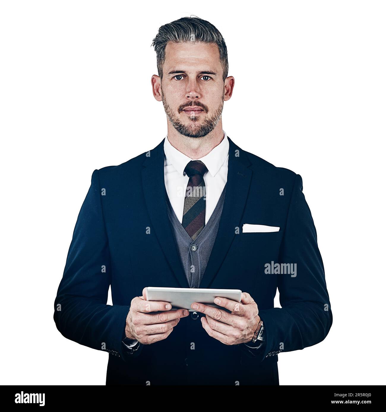 Task Potrait Image Keeping my business tasks digitized. Studio portrait of a businessman ...