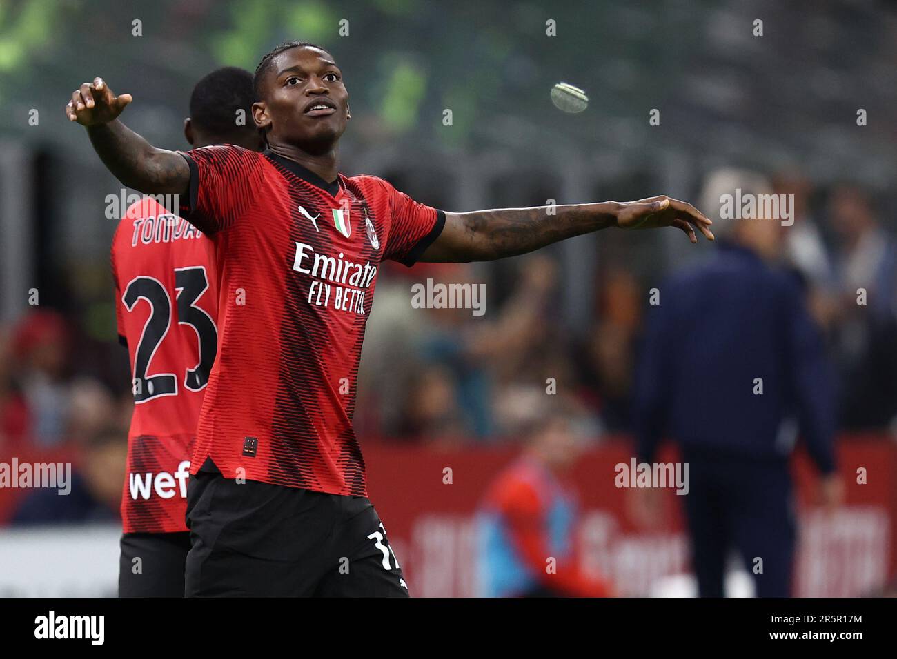 Milano, Italy. 04th June, 2023. Rafael Leao of Ac Milan celebrates ...