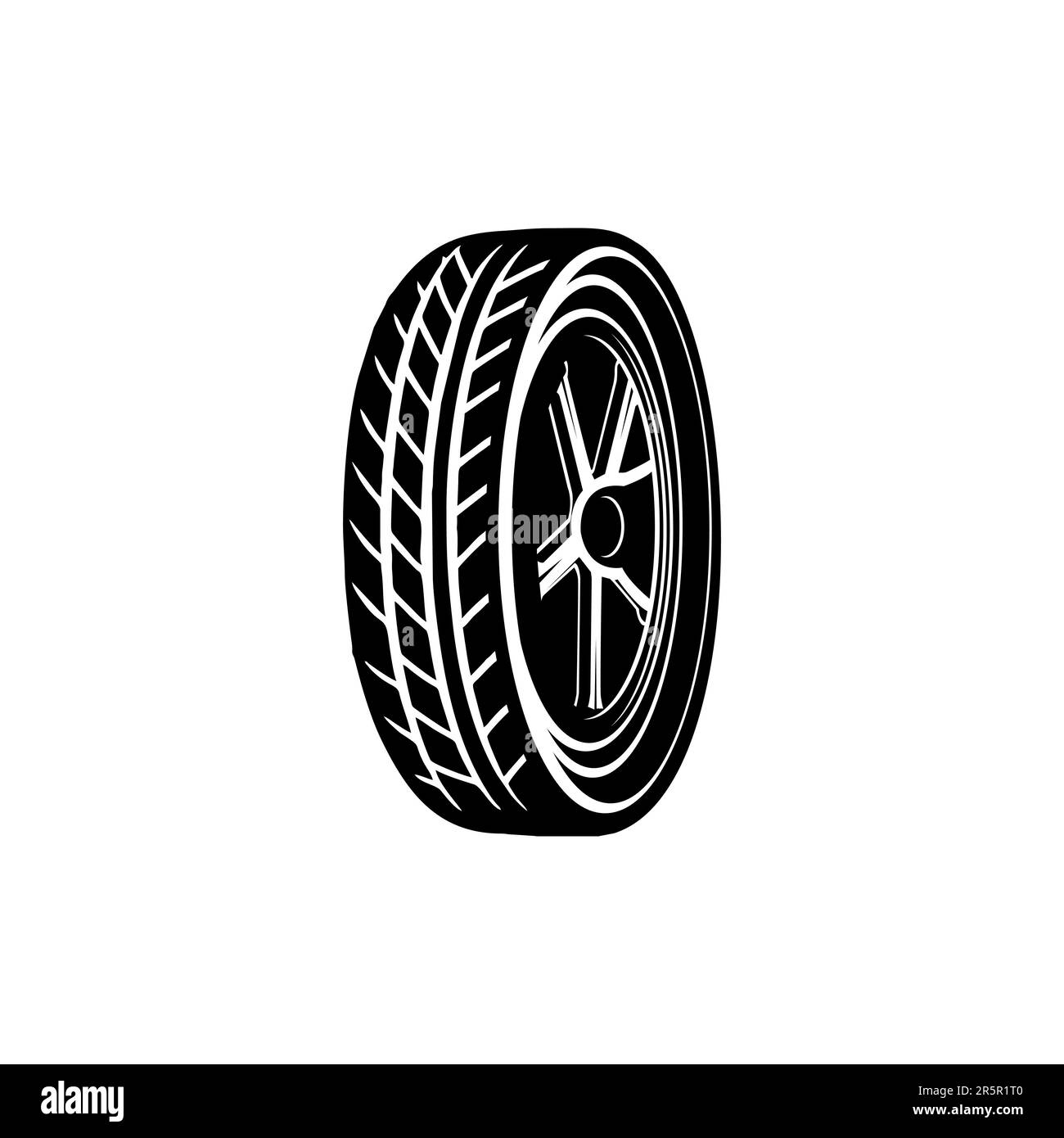 Tire track silhouette vector vectors hi-res stock photography and