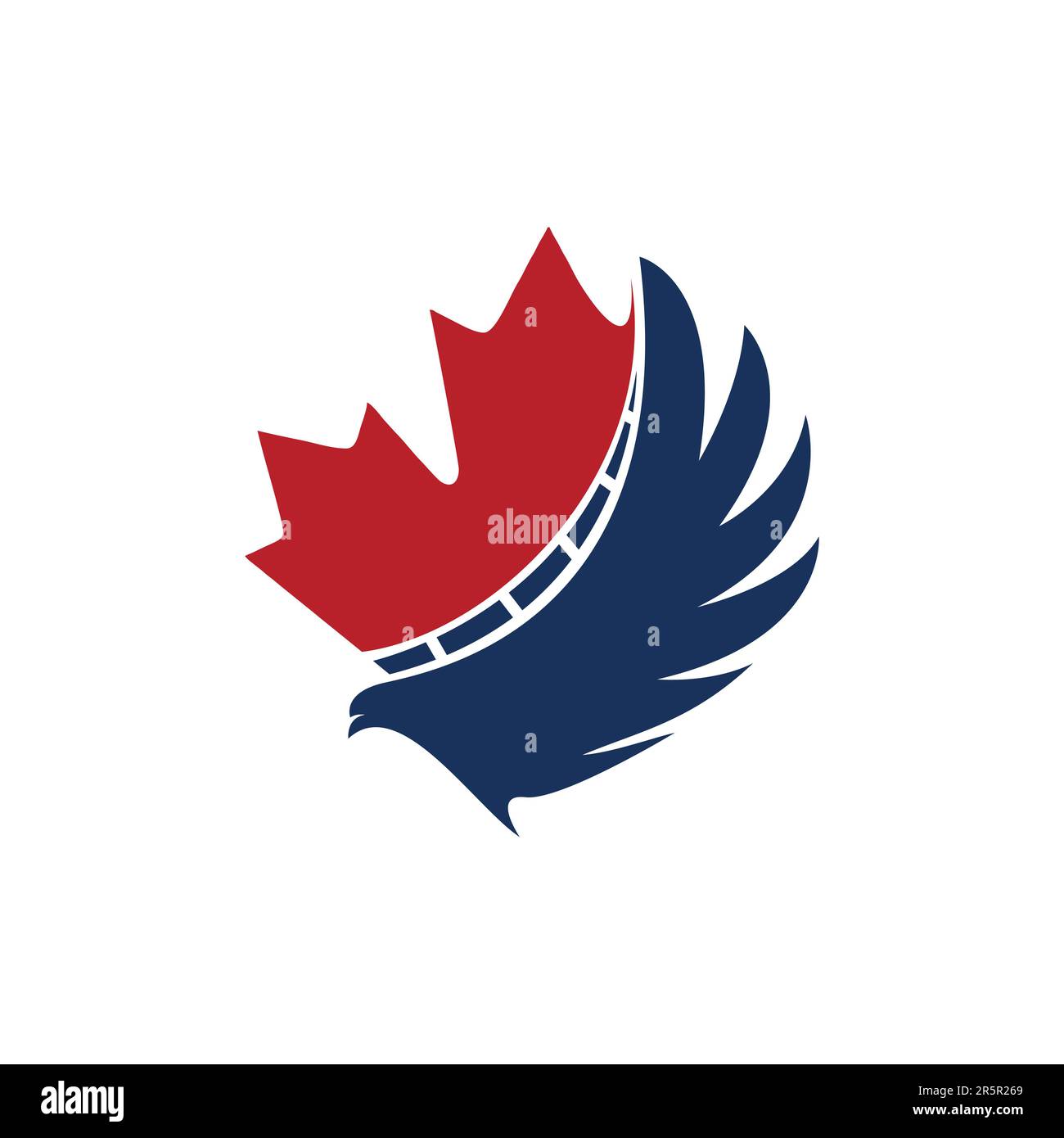 Maple leaf with bird silhouette logo concept Stock Vector
