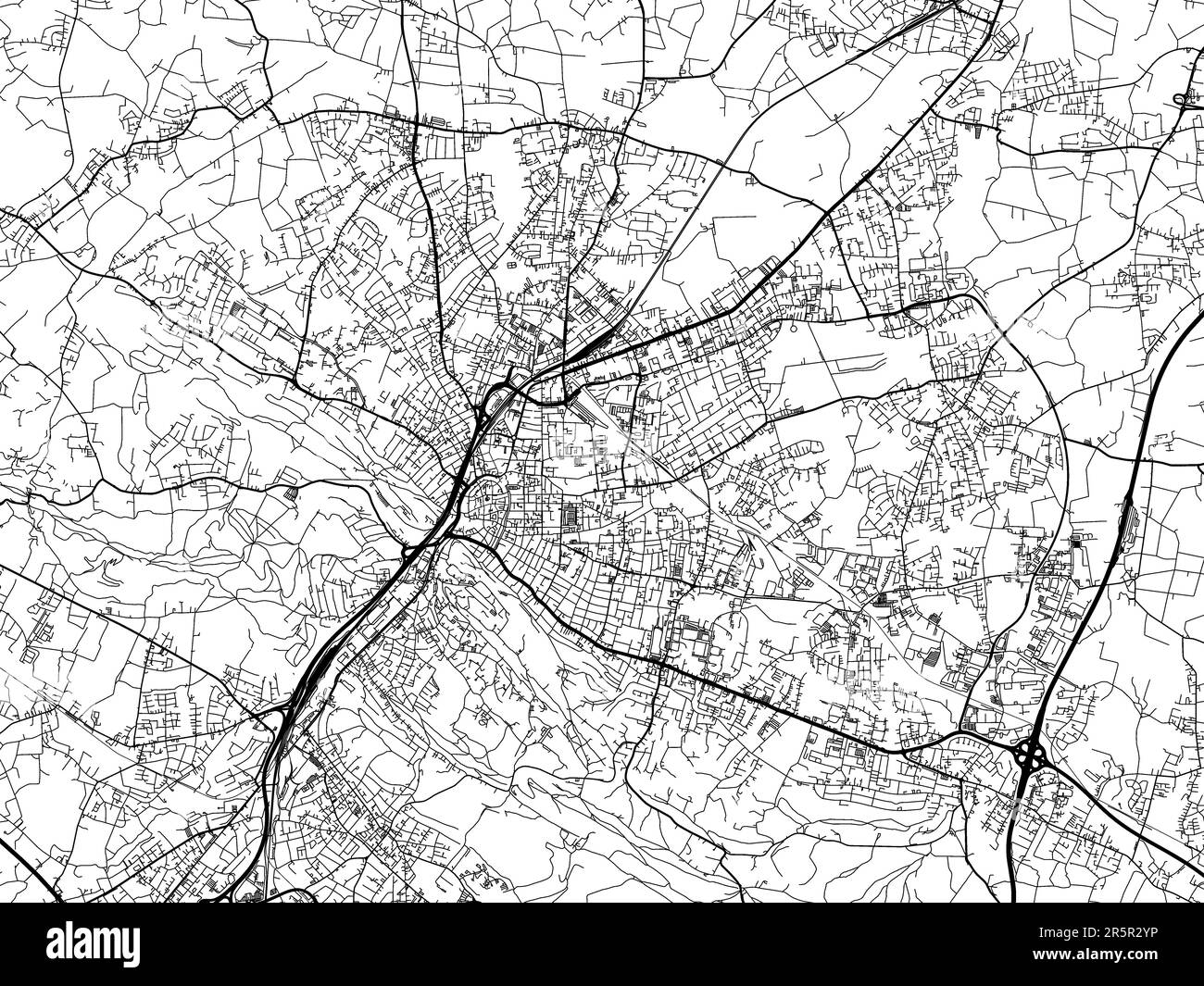 Vector road map of the city of Bielefeld in Germany on a white ...