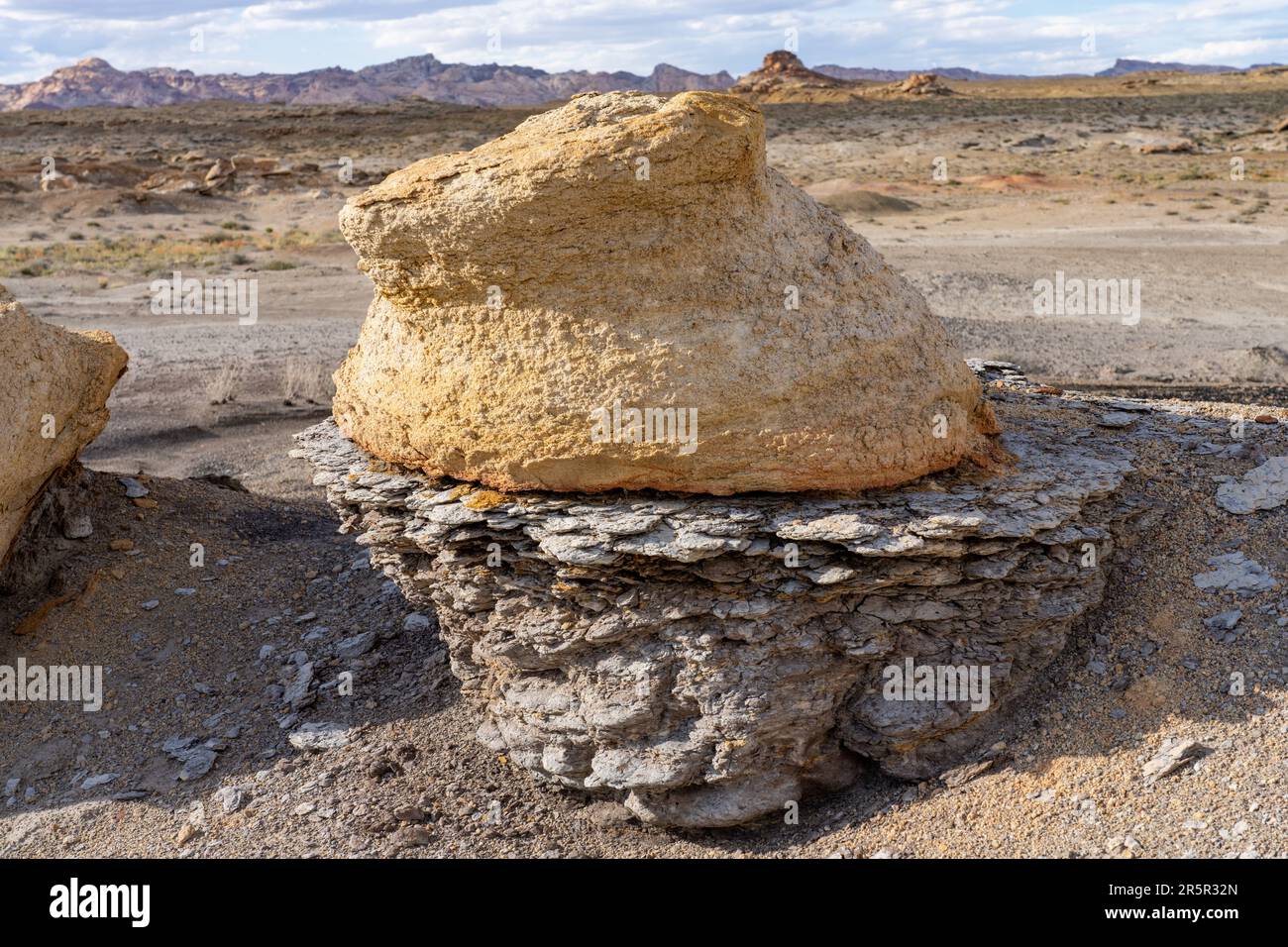 Potyo Rafael Rocks Eroded Ferron Sandstone over a layer of coal in the Eroded Rocks near ...