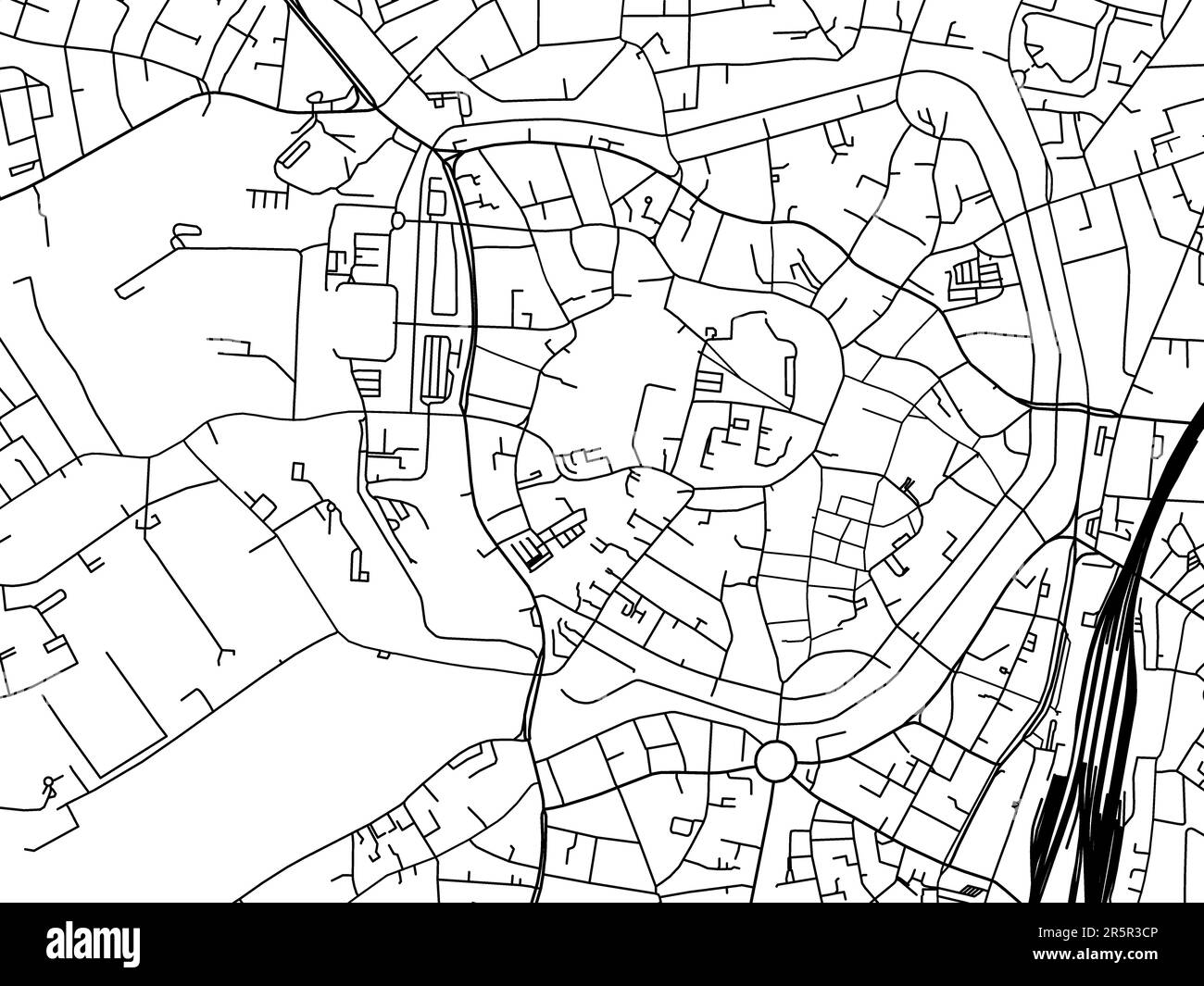 Vector road map of the city of Munster Zentrum in Germany on a white
