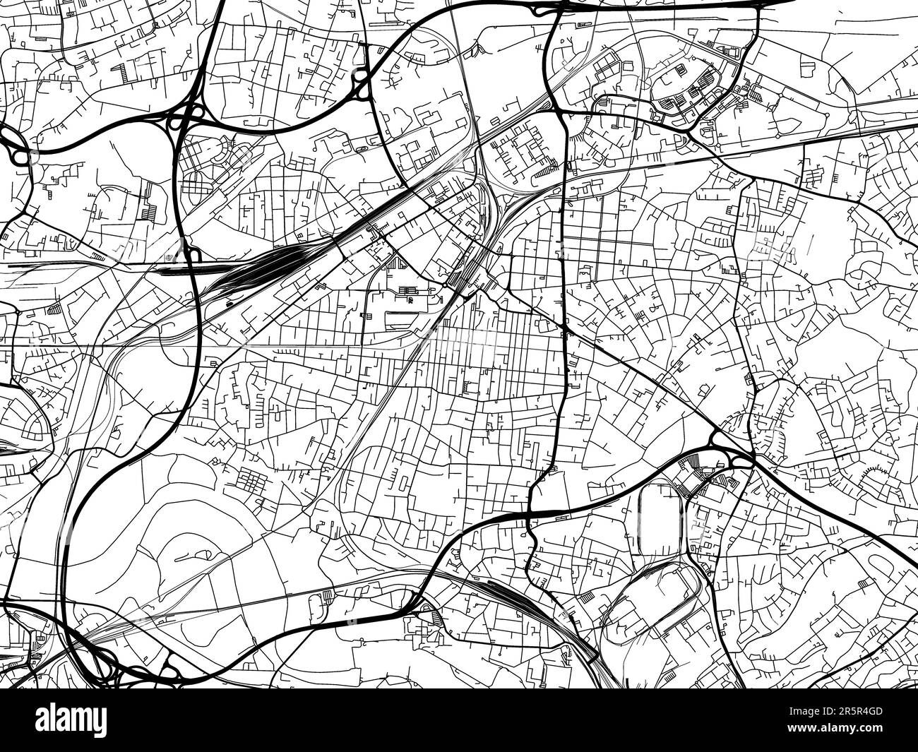 Vector road map of the city of Oberhausen in Germany on a white ...