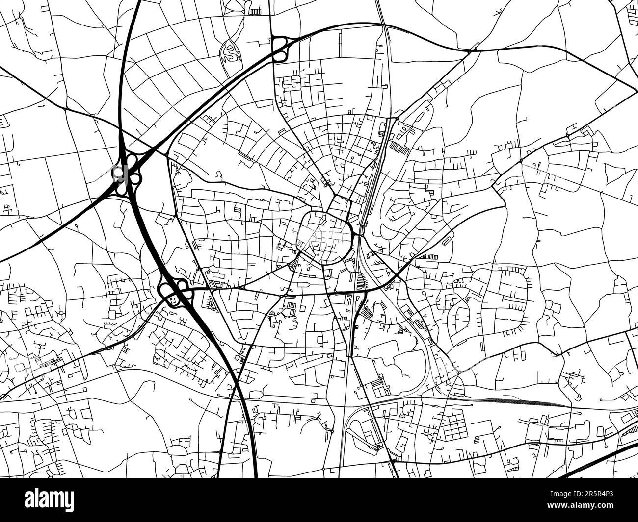 Vector road map of the city of Recklinghausen in Germany on a white ...