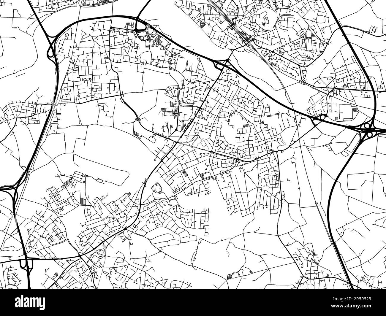 Vector road map of the city of  Sankt Augustin in Germany on a white background. Stock Photo