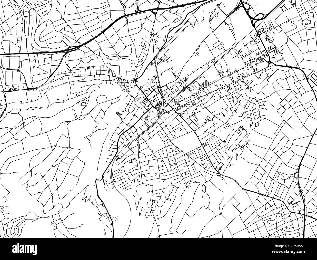Road map of the city of Bad Kreuznach in Germany on a white background Stock Photo Alamy