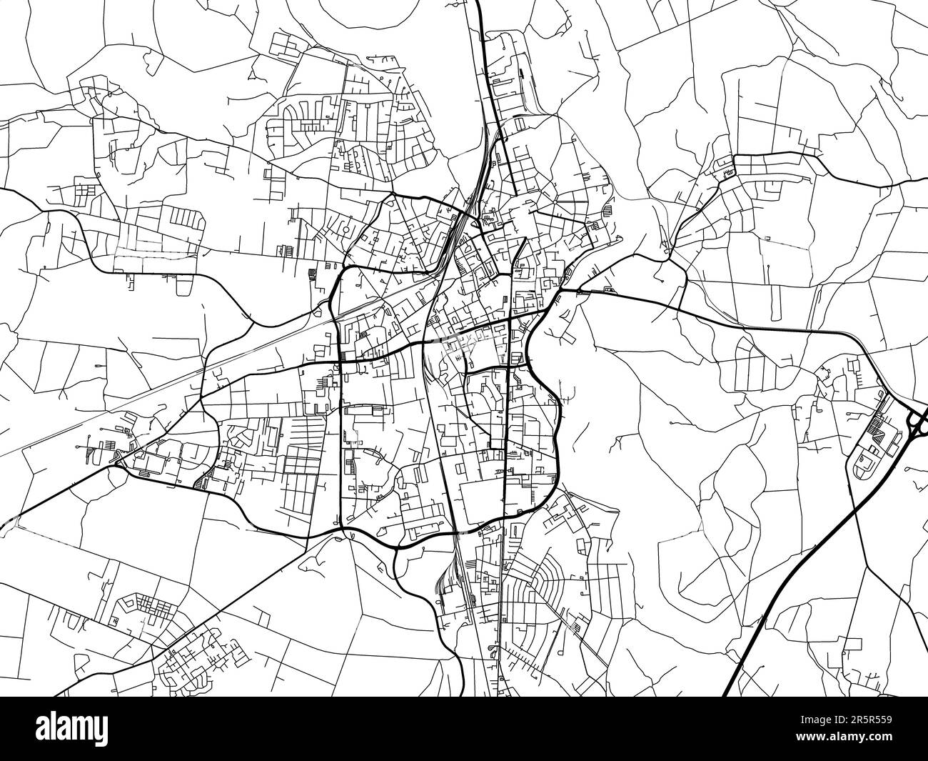 Vector road map of the city of Dessau in Germany on a white background ...