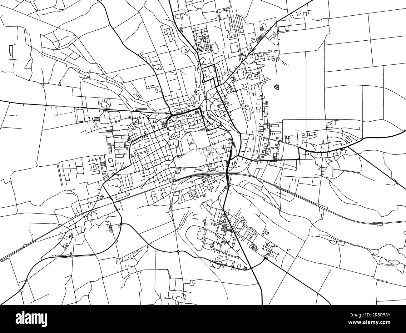 Vector road map of the city of Gotha in Germany on a white background
