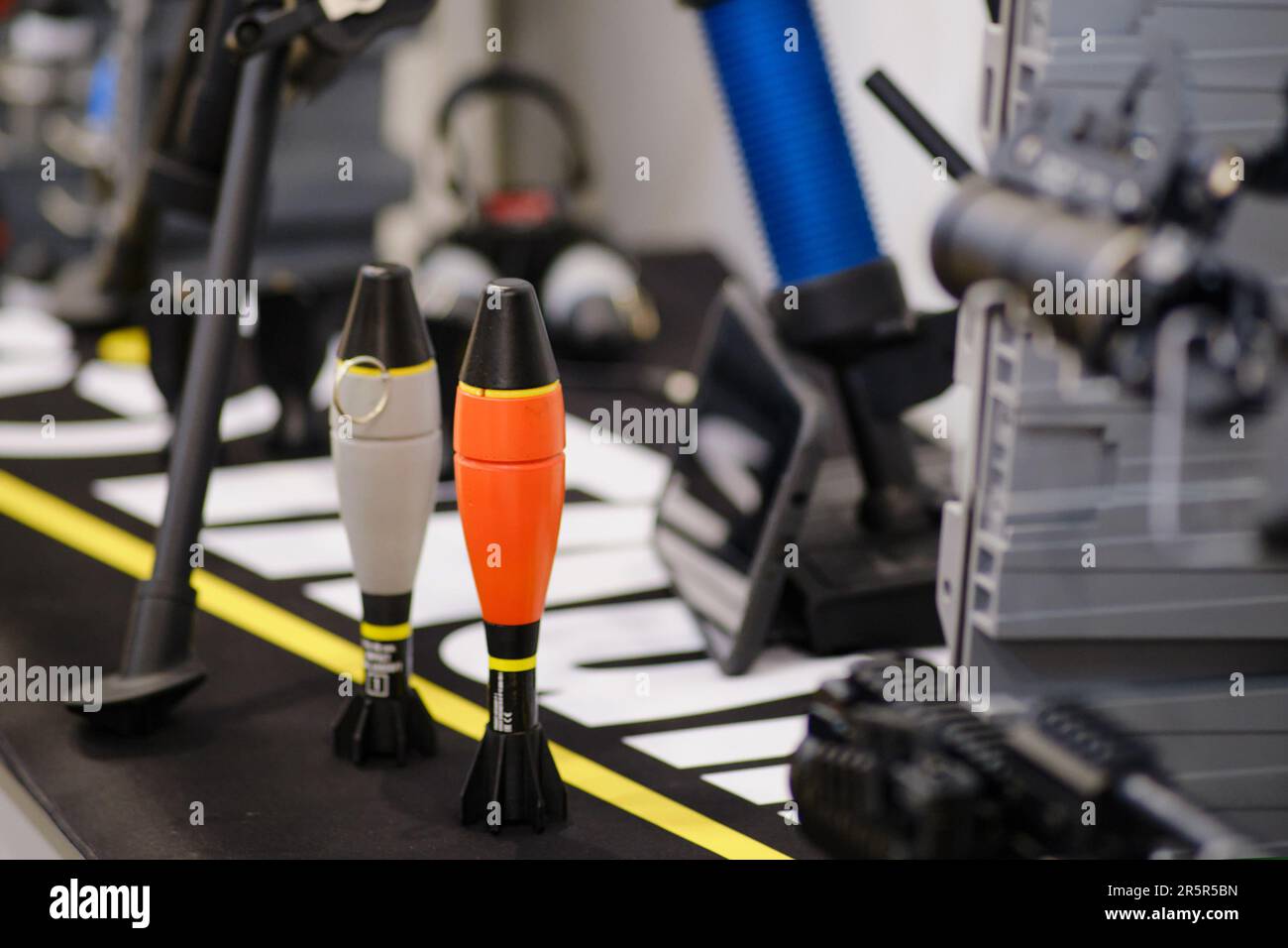 Training Rockets A training rocket launcher filled with pyrotechnics, used to safely ...