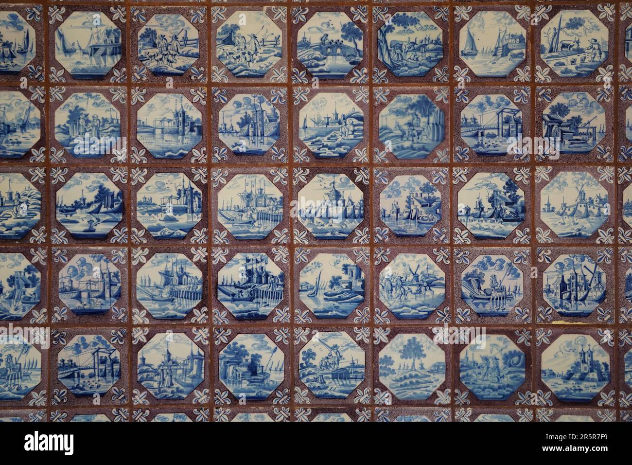 An array of ceramic tiles in the Palace Garden in Schwetzingen, Germany