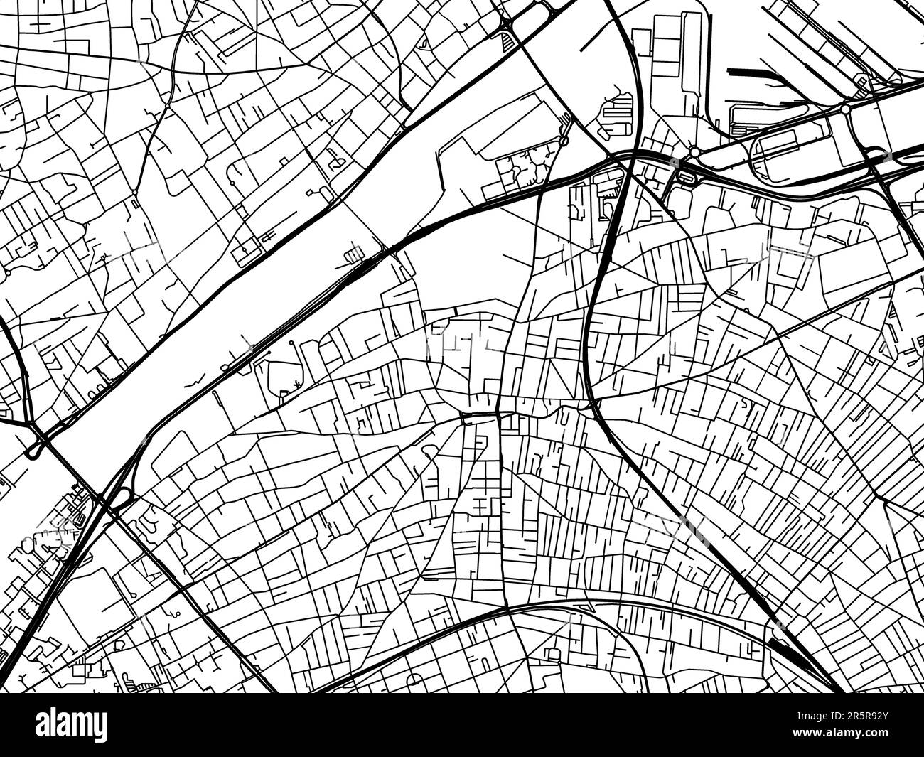 Road map of the city of  Colombes in France on a white background. Stock Photo