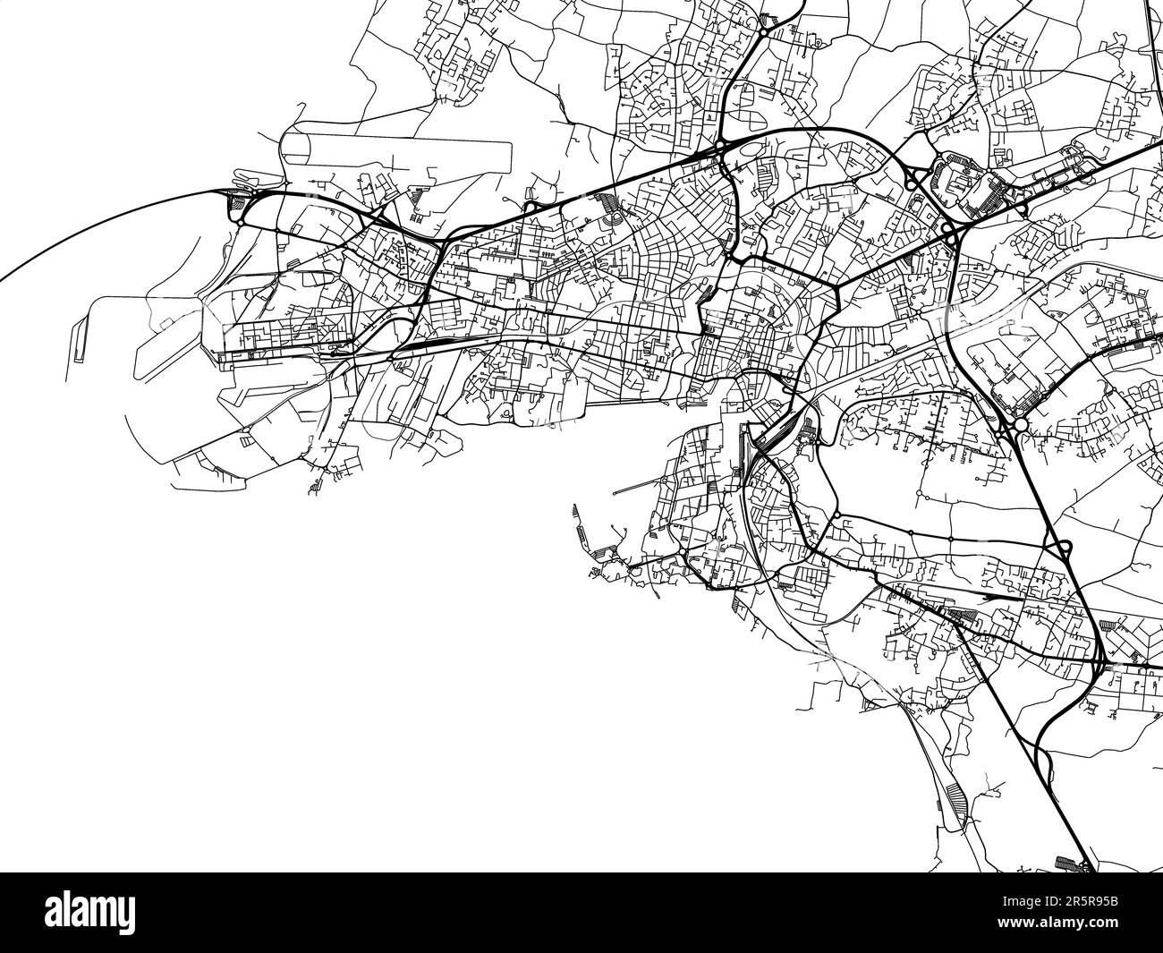 Road map of the city of La Rochelle in France on a white background Stock Photo Alamy