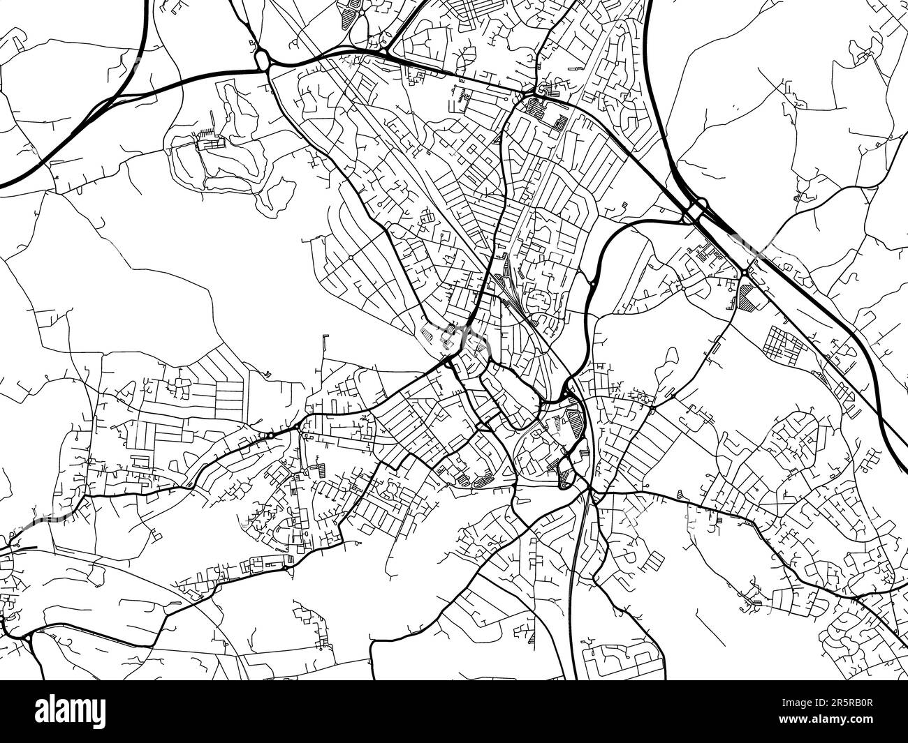 Road map of the city of Watford in the United Kingdom on a white background Stock Photo Alamy