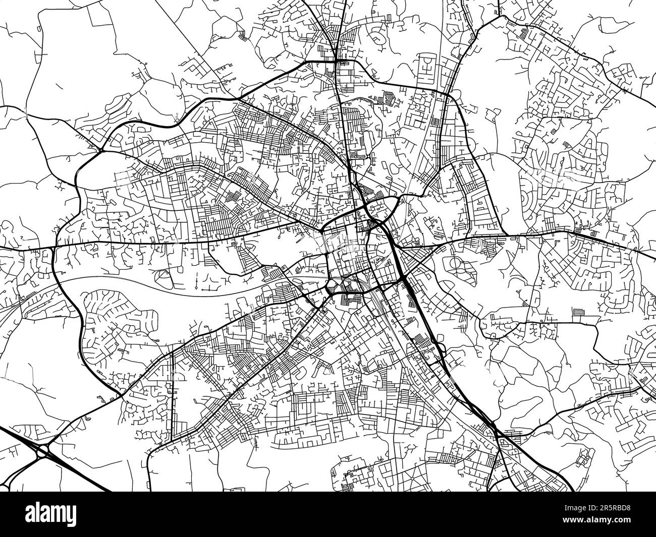 Road map of the city of Bolton in the United Kingdom on a white background Stock Photo Alamy