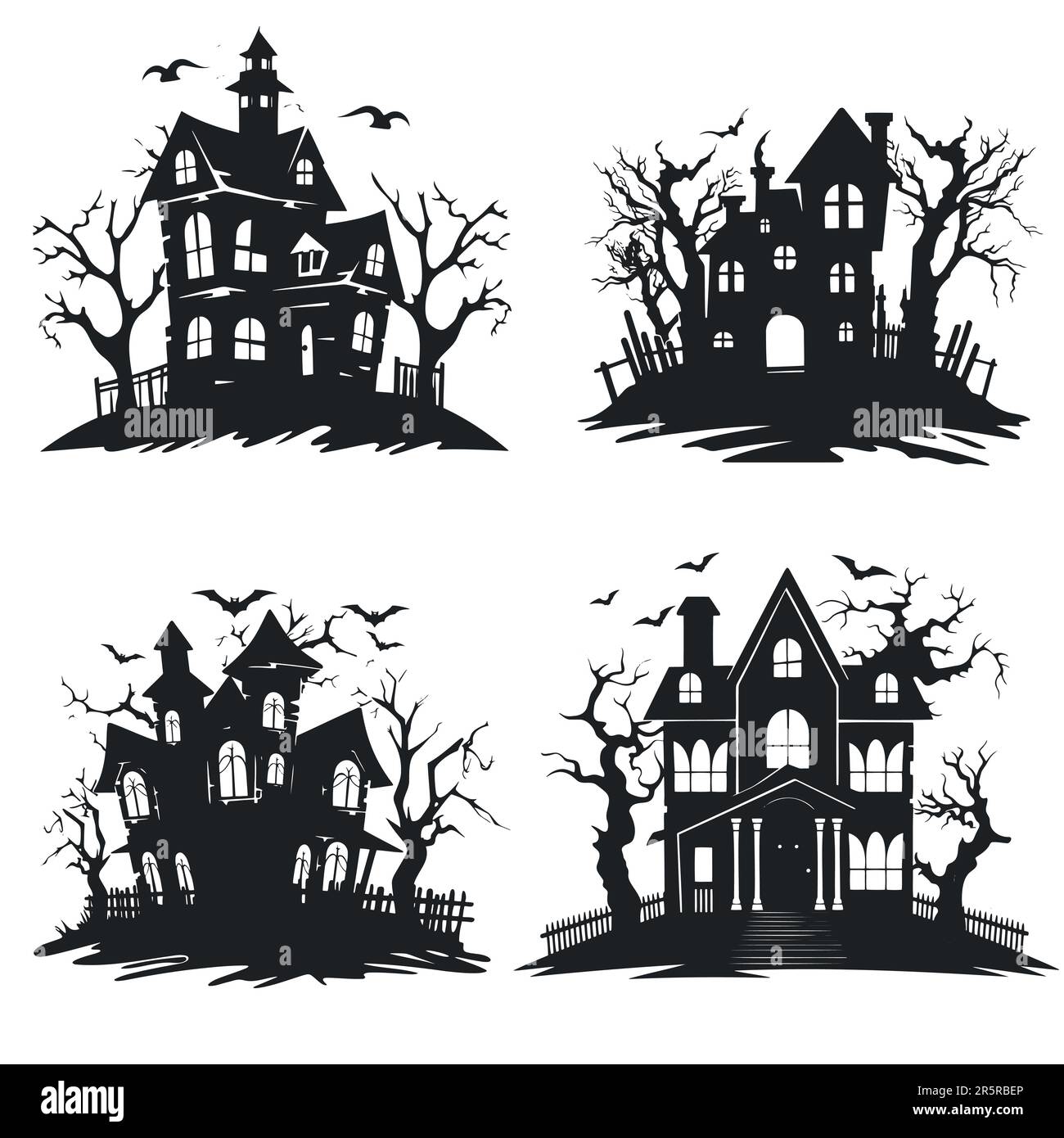 spooky house silhouette