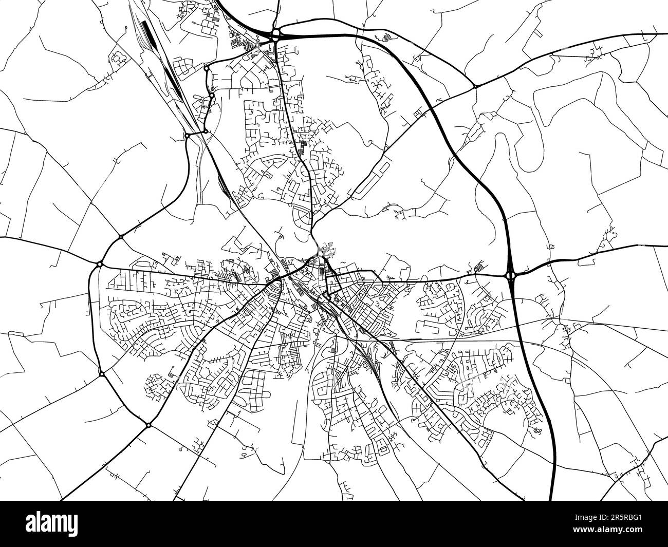 Road map of the city of  Carlisle in the United Kingdom on a white background. Stock Photo