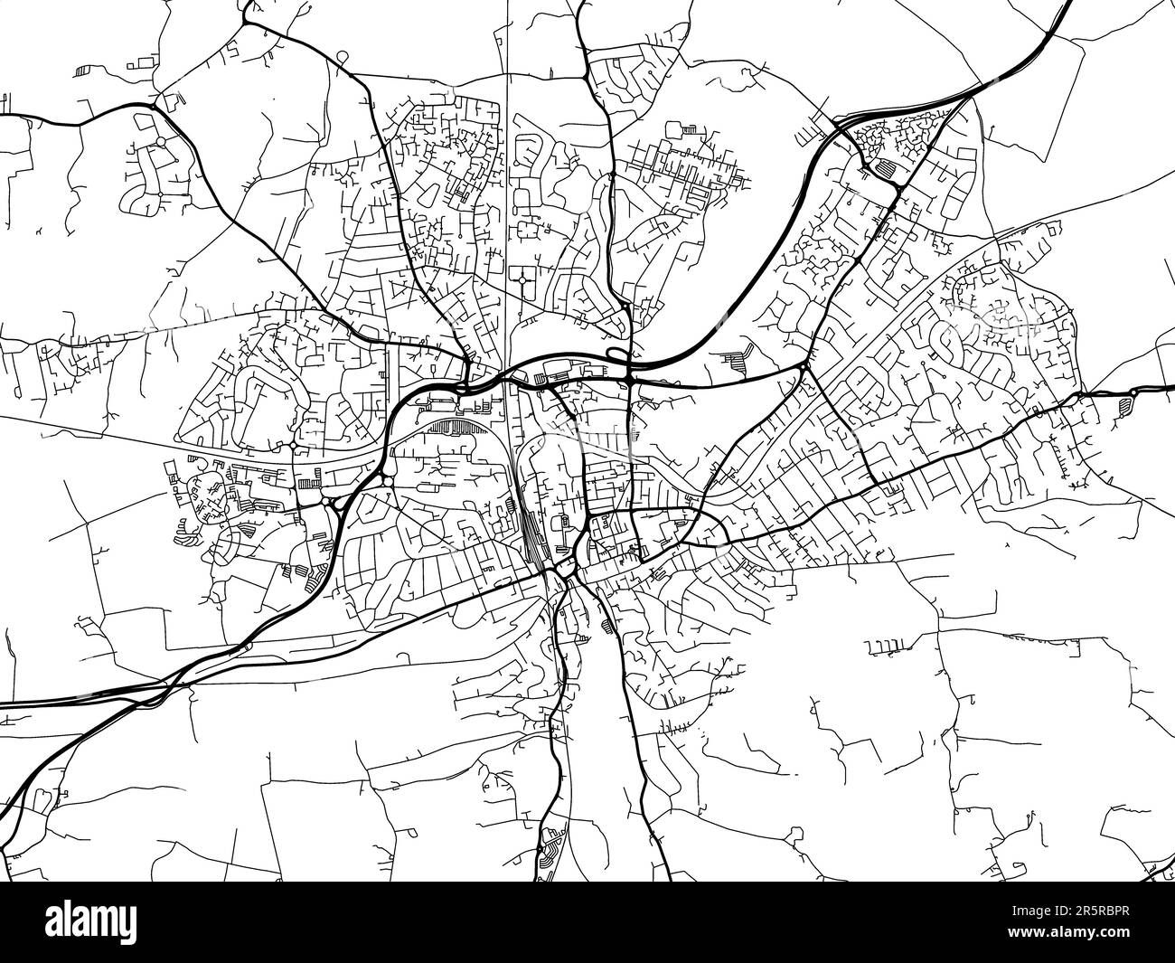 Road map of the city of Guildford in the United Kingdom on a white background Stock Photo Alamy