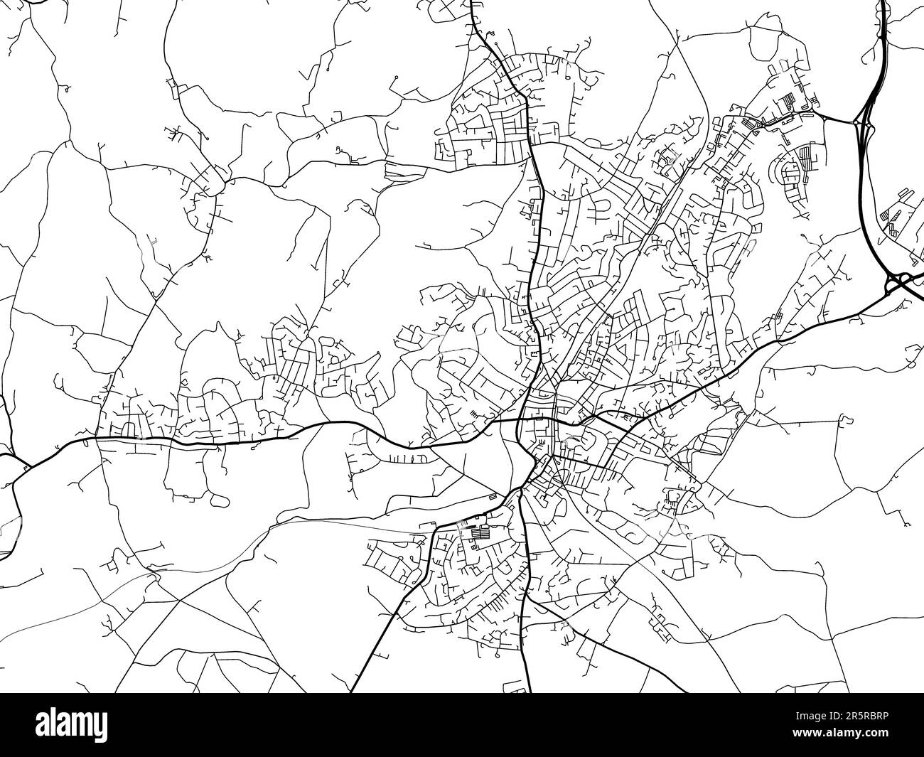 Road Map Of The City Of Royal Tunbridge Wells In The United Kingdom On 