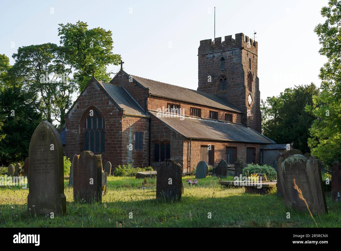 St Chads Church in Farndon village in Cheshire England UK Stock Photo