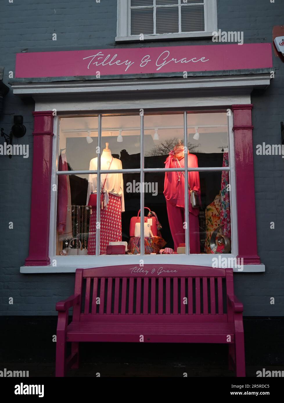 exterior of tilley & grace clothes shop, aldeburgh, suffolk Stock Photo