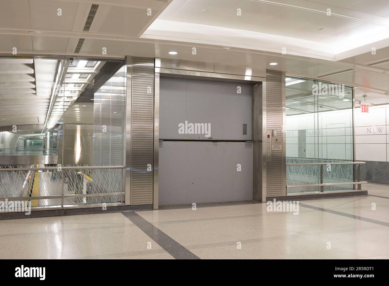 June 4, 2023, New York, New York, United States A freight elevator to