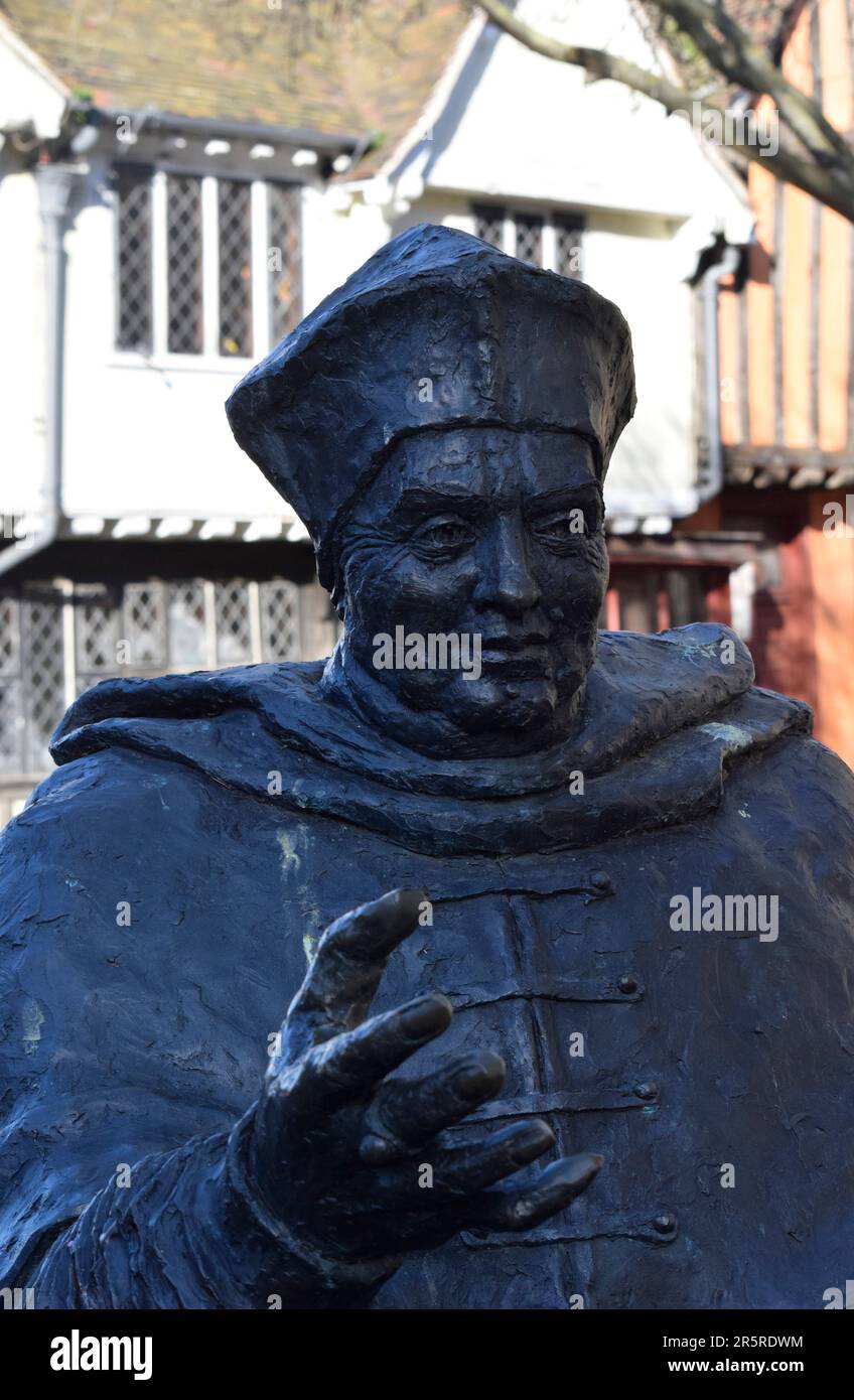 statue of thomas wolsey, ipswich, england Stock Photo