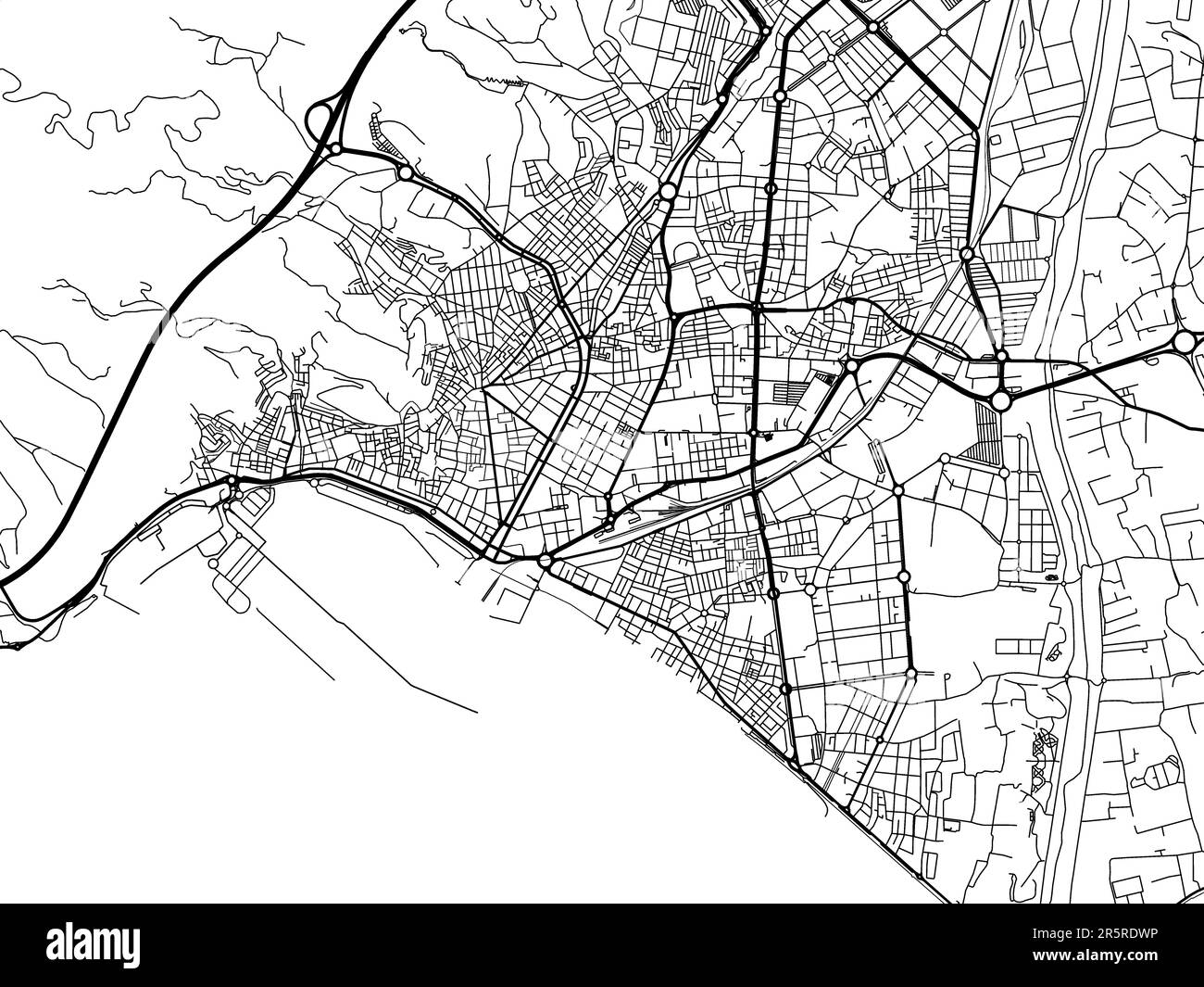 Vector road map of the city of Almeria in Spain on a white background Stock Photo Alamy