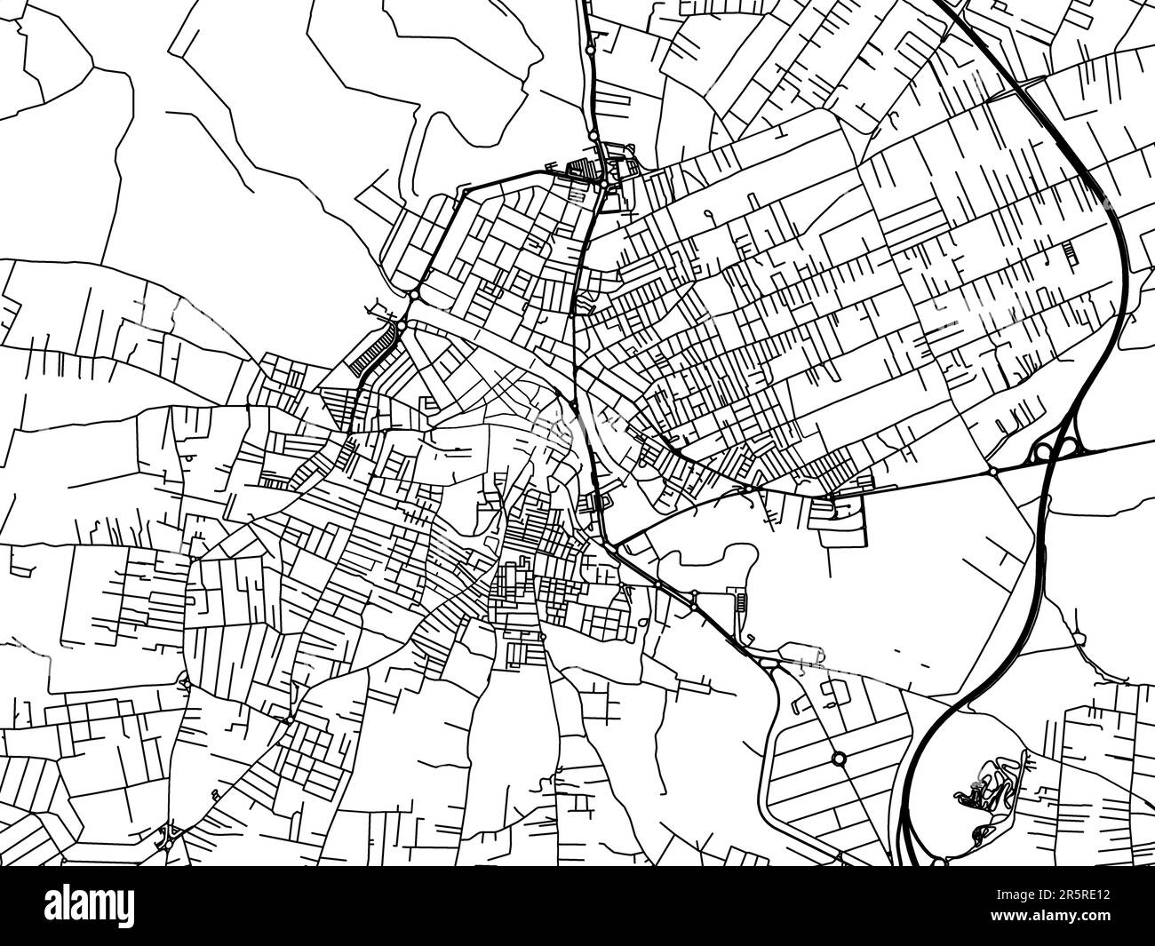 Vector road map of the city of  Chiclana de la Frontera in Spain on a white background. Stock Photo