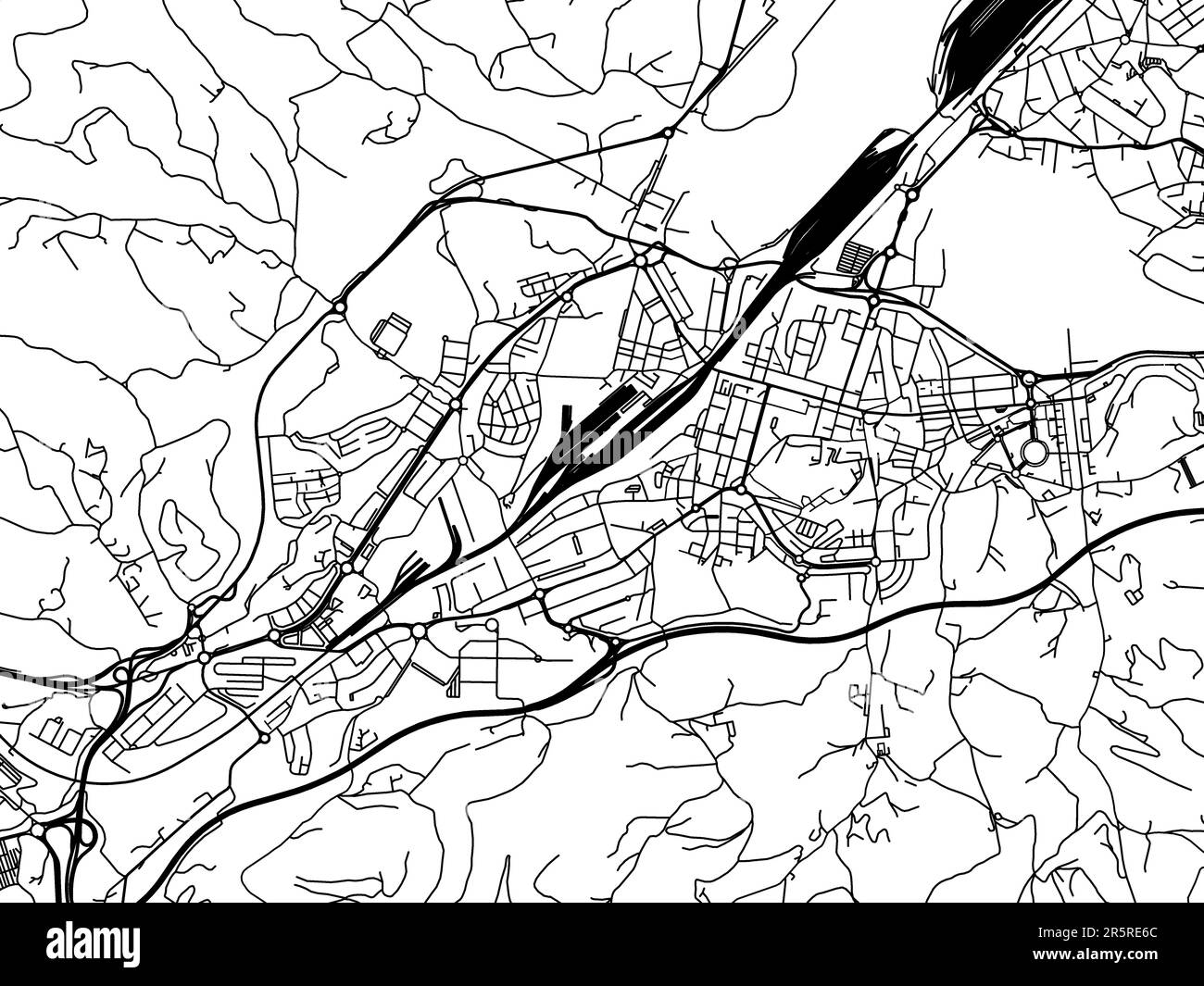 Road map of the city of Irun in Spain on a white background Stock Photo Alamy