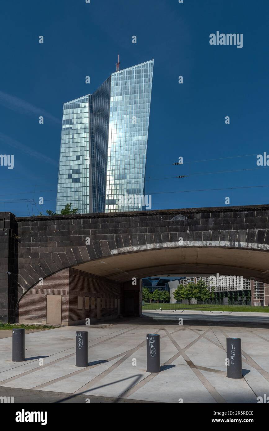 New headquarters of the European Central Bank or ECB, Frankfurt, Germany Stock Photo