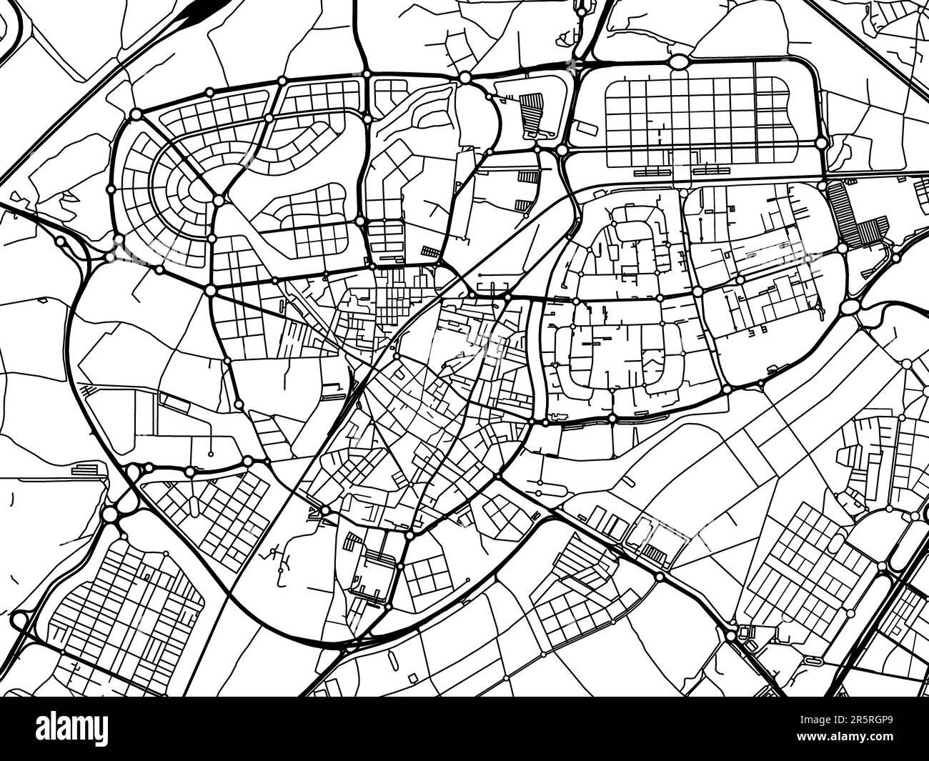 Road map of the city of Leganes in Spain on a white background Stock