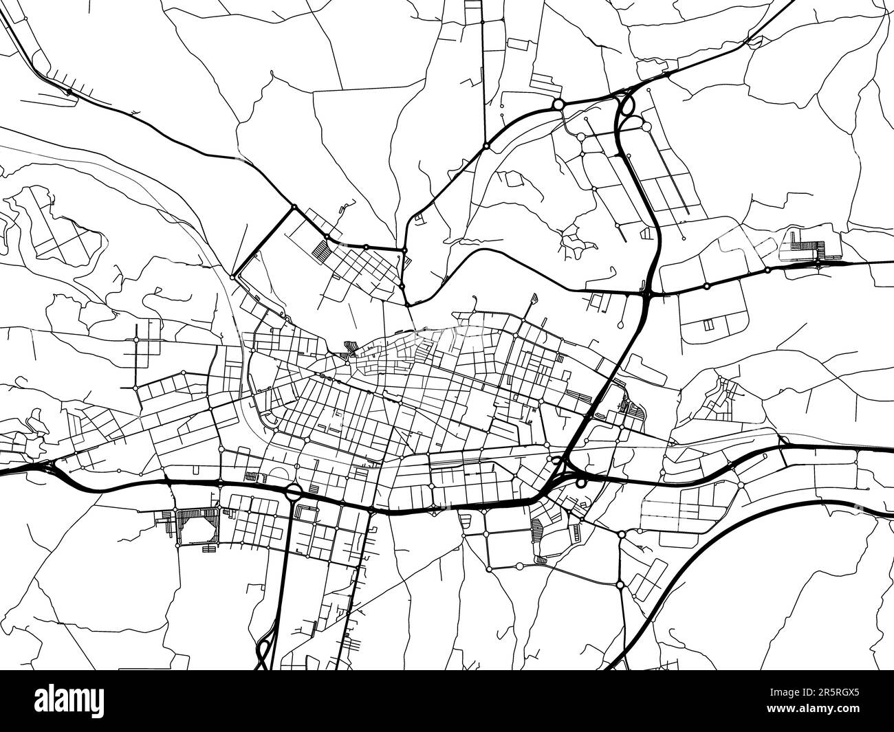 Vector road map of the city of Logrono in Spain on a white background ...