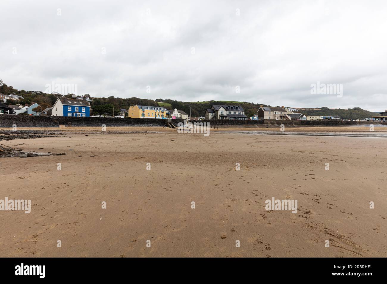 Pendine Sands, Carmarthen, Wales, UK, Pendine Sands, Carmarthenshire, Carmarthen Bay, Cymru, Pendine Sands beach, Pendine Sands beach front, Stock Photo