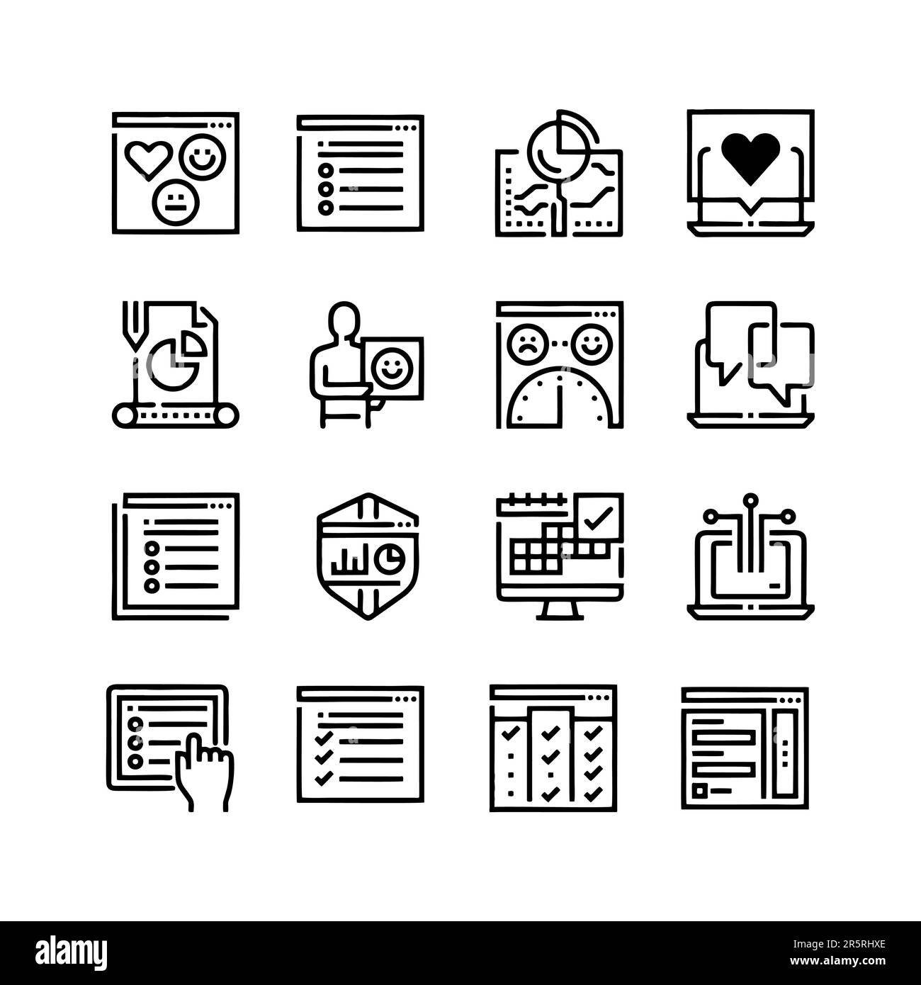Survey Bold Line Icons Stock Vector Image Art Alamy