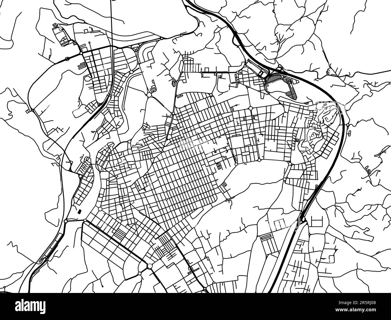 Vector road map of the city of Elda in Spain on a white background ...