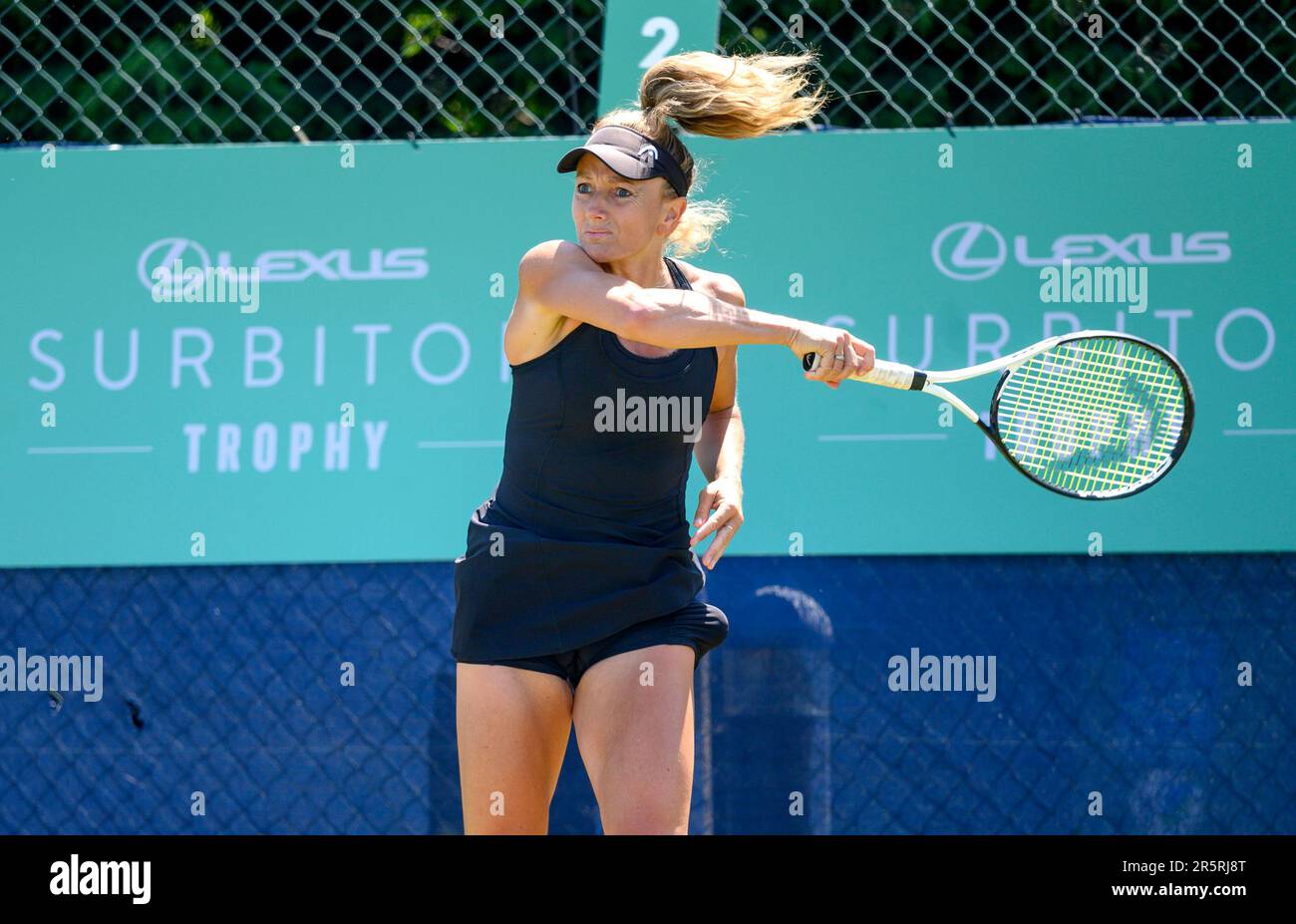 Emily WebleySmith (GBR) playing in the first qualifying round of the