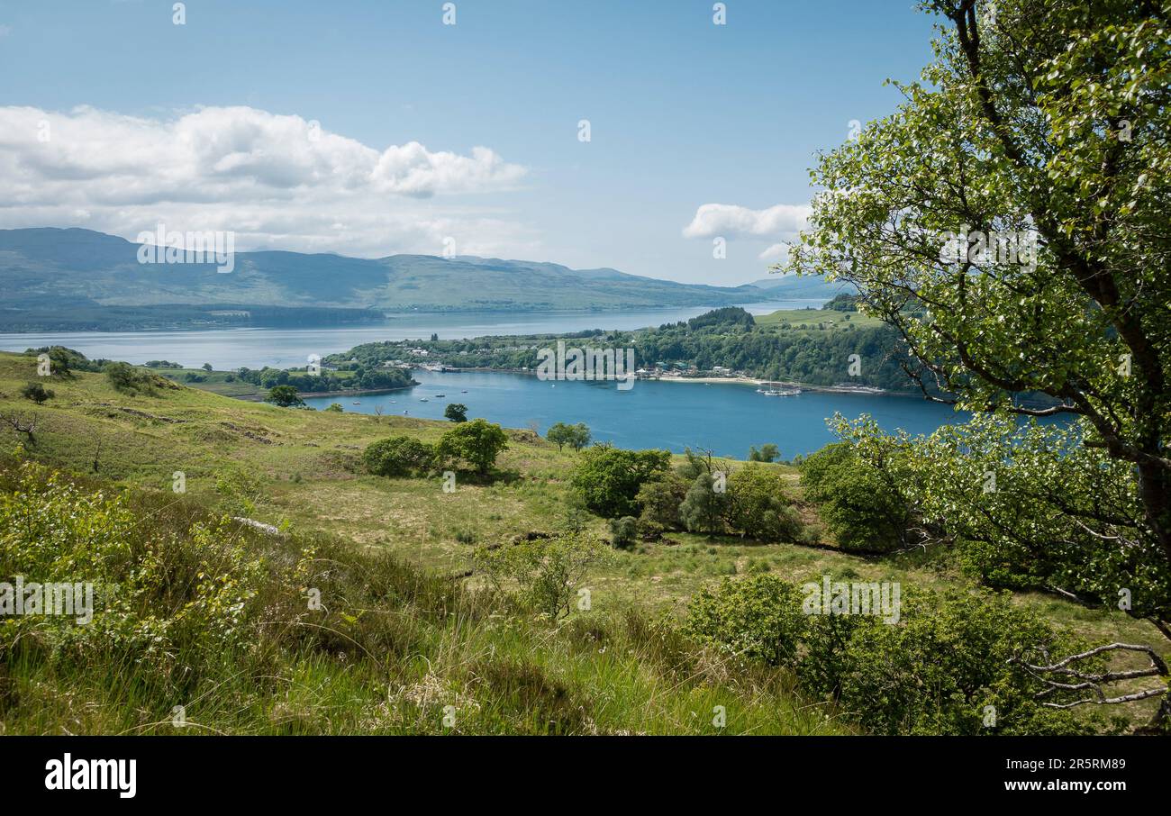 Lochaline Village and Sand Mine from Hillside Stock Photo - Alamy