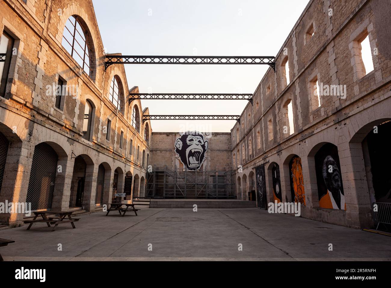 Bordeaux, France, 18 July 2022: View of the DARWIN, an alternative place in Bordeaux dedicated to responsible economic development, social entrepreneu Stock Photo