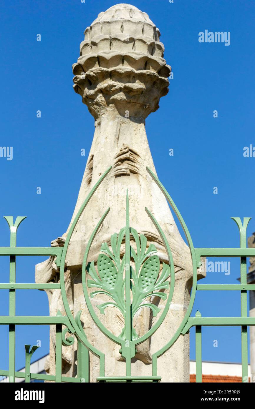 France, Meurthe et Moselle, Nancy, detail of the ironwork made of