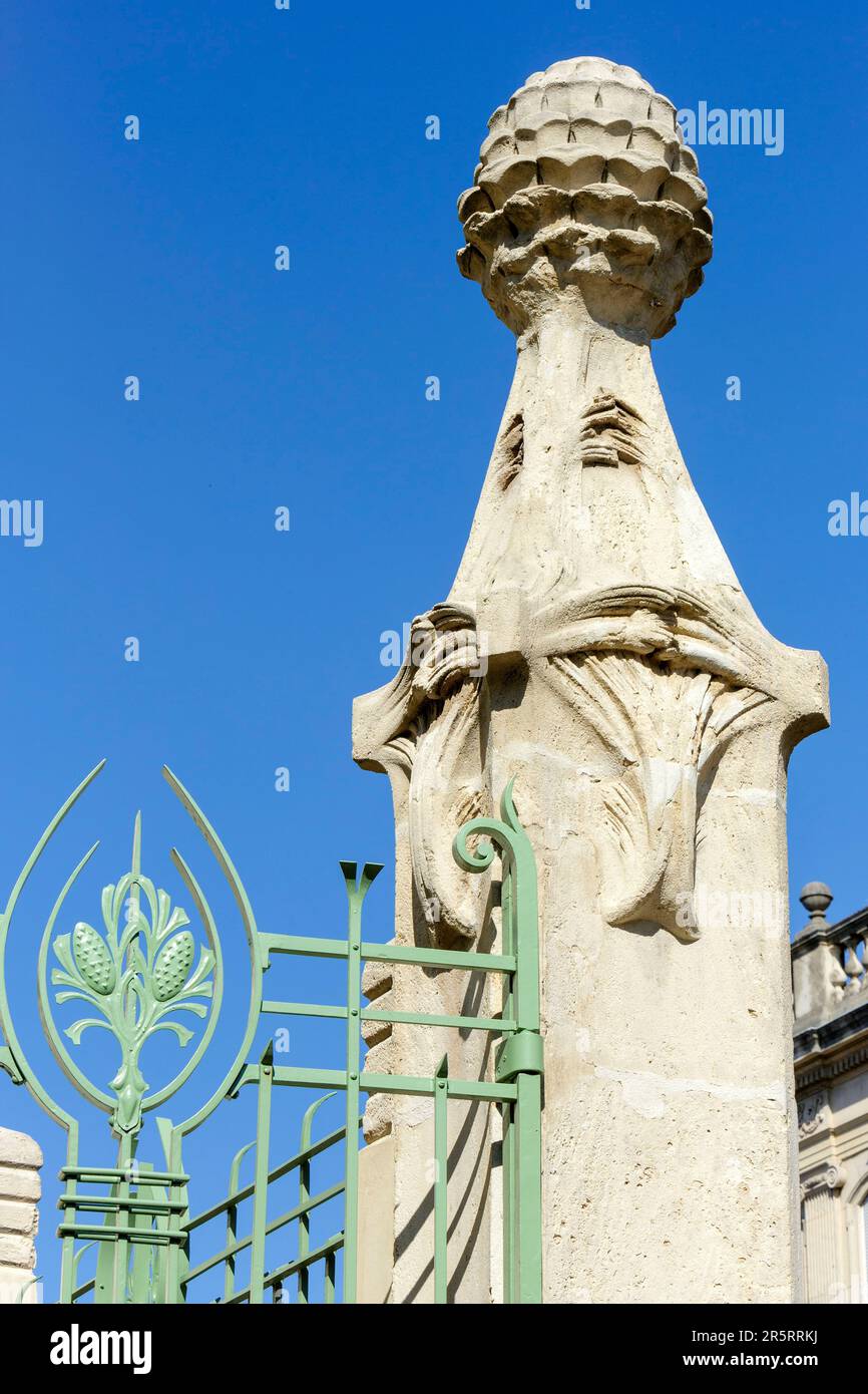 France, Meurthe et Moselle, Nancy, detail of the ironwork made of