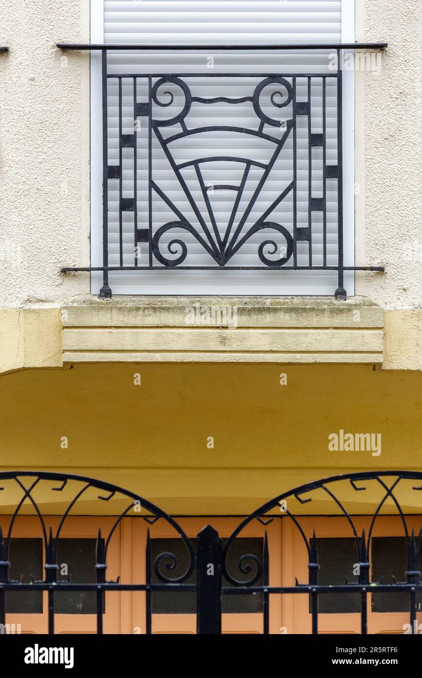 France, Meurthe et Moselle, Nancy, facade of a house in Art Deco style