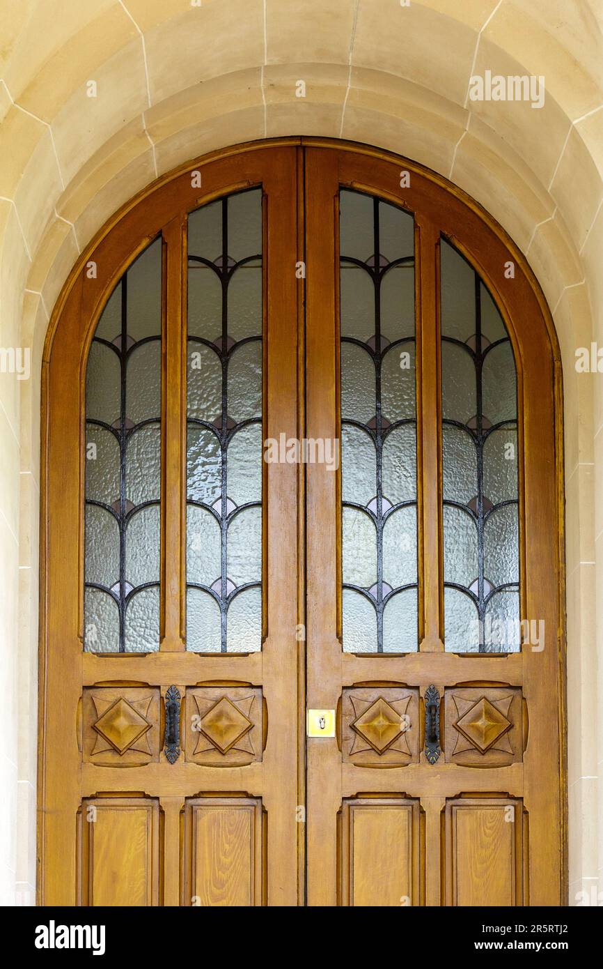 France, Meurthe et Moselle, Nancy, detail of the doorway of a house in